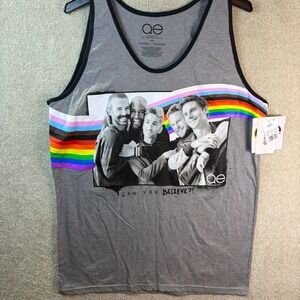 Queer Eye Fab Five Pride Rainbow Graphic Tank Top Mens XXL Heather Gray NEW